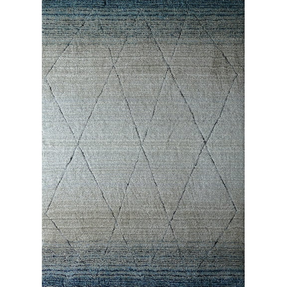 Blue Velvet Soft Hand Tufted Moroccan Shag, 7'6" x 10'3" Area Rug by Makymo