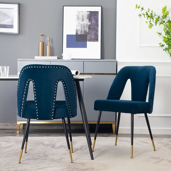Blue Velvet and Gold Tipped Legs | Formal Dining Event | Luxurious and Stable Seating