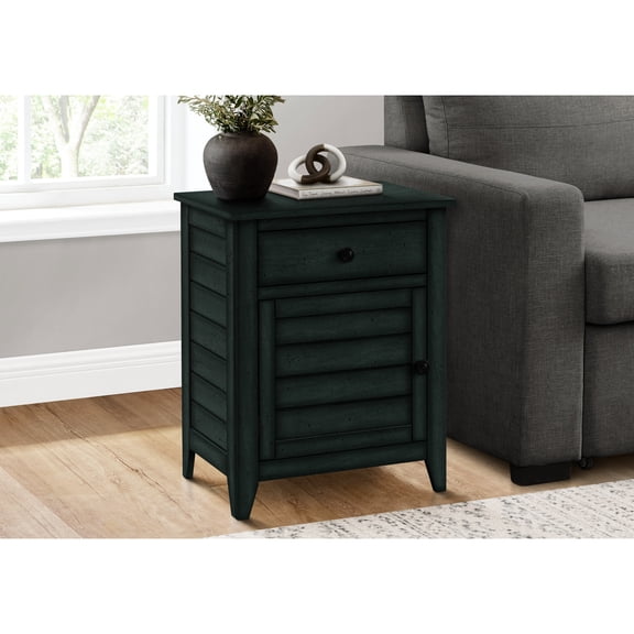 Blue Veneer and Clapboard Design - Spacious Side Table for Device and Book Storage