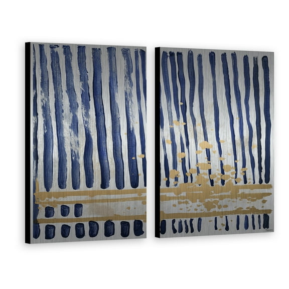 Blue Verticals Diptych