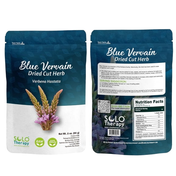 Blue Vervain Herb Cut and Sifted - Resealable Bag - 56 grams - Verbena hastata