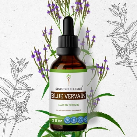 Blue Vervain Tincture Alcohol Extract, Blue Vervain (Verbena Hastata) Dried Herb 2 oz