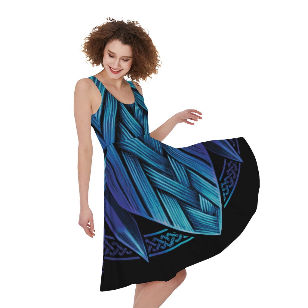 Blue Viking Norse God Odin Print Sleeveless Knee Length Dress, Jesus Christian Fashion Summer Maxi Dress For Women - Walmart.com Blue Viking Norse God Odin Print Sleeveless Knee Length Dress, Jesus Christian Fashion Summer Maxi Dress For Women - Walmart.com