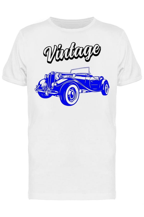 Blue Vintage Car T-Shirt Men -Image by Shutterstock, Male Large