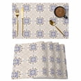 thumbnail image 1 of Blue Vintage Floral Placemats Set of 8, Country Retro Exotic Farmhouse Abstract Flower Non-Slip Place Mats Washable Table Mats for Kitchen Dining Table Decorations Indoor/Outdoor, 1 of 9
