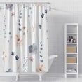 thumbnail image 1 of Blue Vintage Floral Shower Curtain 36 x 72 Inch, Floral Botanical Shower Curtain for Bathroom Decor, Wildflower Herb Shower Curtain with Hooks, 1 of 6