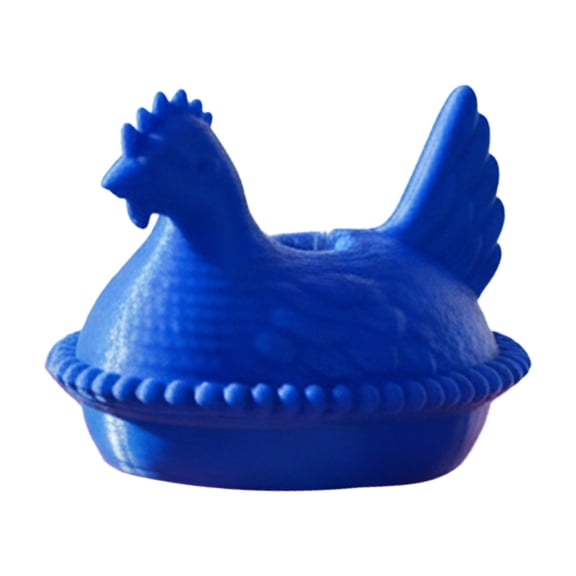 Blue Vintage Hen Straw Topper (2.13 Inch), Reusable Cup Accessory for Chicken Lovers