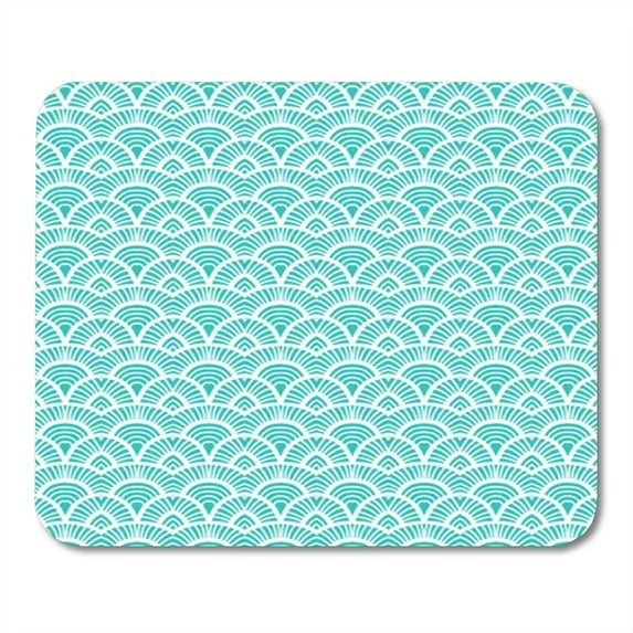 Blue Vintage Pattern Scale Motifs in 1930S and 1920S Mousepad Mouse Pad Mouse Mat 9x10 inch