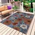 thumbnail image 1 of Blue Vintage Peony Outdoor Rug 5x8 Ft, Non Slip Washable Area Rug, Summer Botanical Retro Art Patio Rugs Carpet Runner, Large Floor Mat for Indoor/Outdoor Deck Porch Camping, 1 of 8