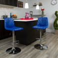 thumbnail image 1 of Blue Vinyl Embellished Stitch Adjustable Height Barstool, 1 of 10