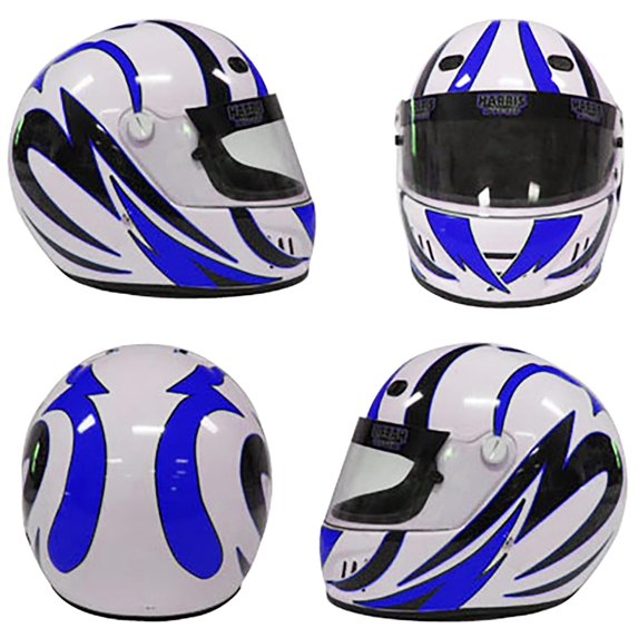 Blue Vinyl Racing Helmet Decals