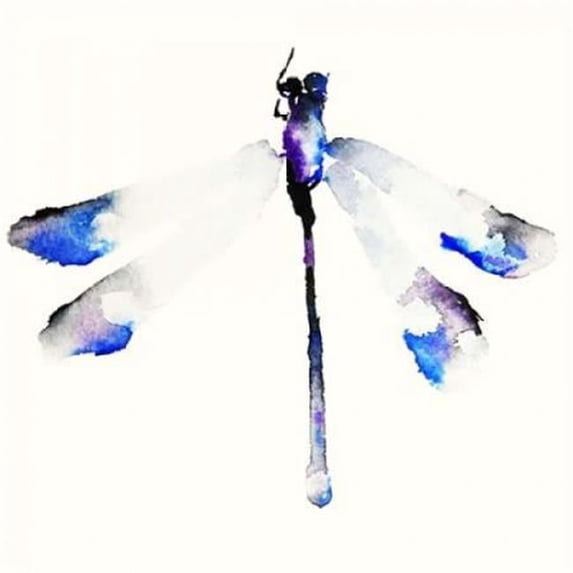 Blue & Violet Dragonfly Poster Print by Karin Johannesson - 12 x 12 - Small