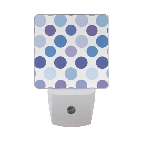 Blue Violet White Dots Night Light 2 Pack LED Nightlight Plug into Wall Dusk to Dawn Sensor Soft White