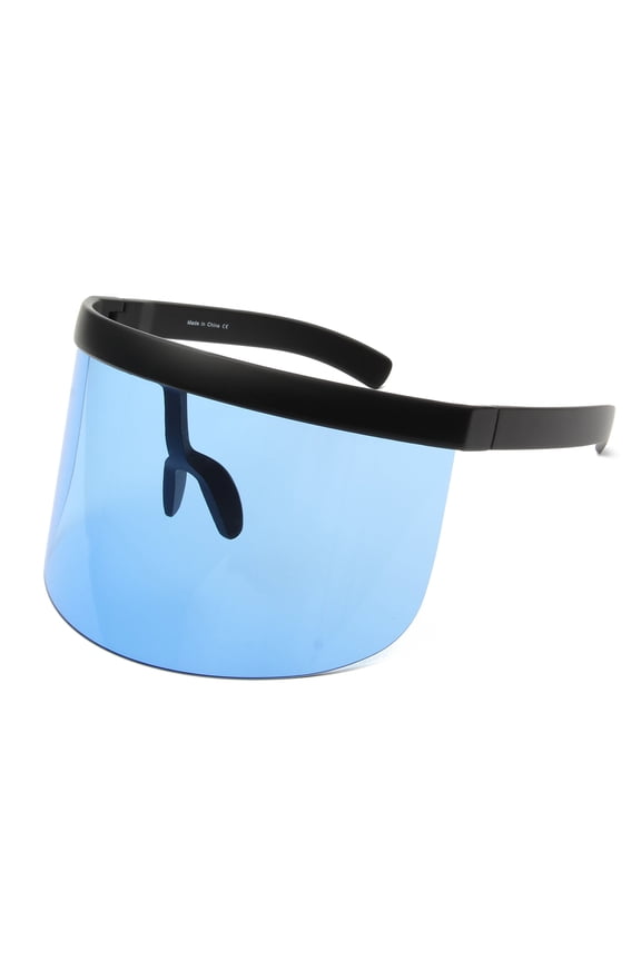 Blue Visor Sunglasses - Blue Lens UV Protection Fresh Full Coverage Outdoor Eyewear