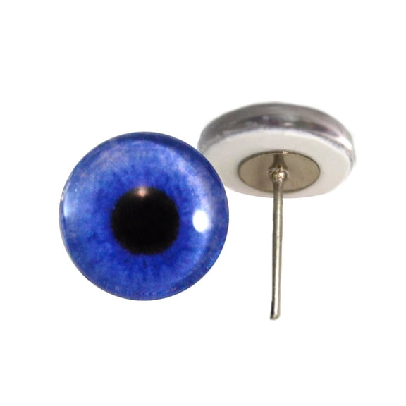 Blue Voilet Zombie Glass Eyes on Wire Pin Posts