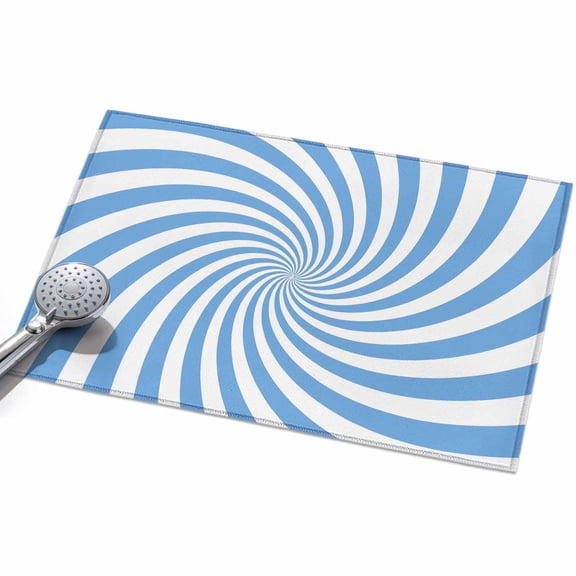 Blue Vortex Area Rugs 2x3ft Abstract White Sky Blue Spiral Optical Motion Style Floor Rug&nbsp;Non Slip Low Pile Ultra Soft Throw Carpet for Entryway Indoor Entrance Kitchen Bathroom