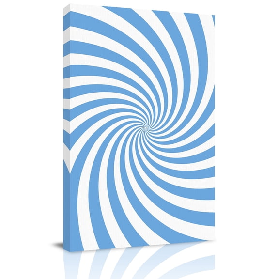 Blue Vortex Canvas Wall Art for Living Room, Abstract White Sky Blue Spiral Optical Motion Style Wall Decor Framed Artwork Pictures Ready to Hang for Bedroom Office Home Decor