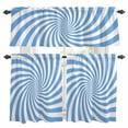Blue Vortex Kitchen Curtains Set for Windows, Abstract White Sky Blue ...