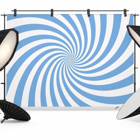 Blue Vortex Photography Backdrop 7x5FT, Abstract White Sky Blue Spiral Optical Motion Style Photo Backdrops, Background for Photography Studio Photo Studio Background, Back Drop for Photoshoot