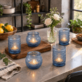 Blue Votive Candle Holders Set Of 36 - Bulk Glholder For Party ...
