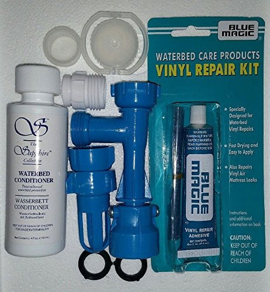 Blue WATERBED Fill & Drain Patch & Plug (4 OZ.) Conditioner KIT
