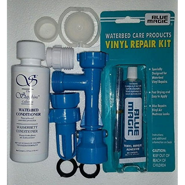 Blue WATERBED Fill & Drain Patch & Plug (4 OZ.) Conditioner KIT