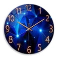 thumbnail image 1 of Blue Wall Clock Battery Operated 14 Inch Modern Wall Clock Non Ticking Glass Clock for Living Room, 1 of 5