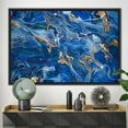 thumbnail image 1 of Blue Wall Decor, Modern Printed Canvas, Shimmery Wall Art, Navy Blue Canvas, Blue Marble Canvas, Abstract Artwork, Luxury Canvas Art, Canvas Wall Decor - Gold Framed, 1 of 9