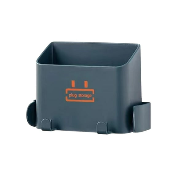 Blue Wall Mounted Phone Holder Storage Box Rack For Bedside Table Cable Management Organizer Bracket For Remote Control Bathroom Kitchen Office Blue