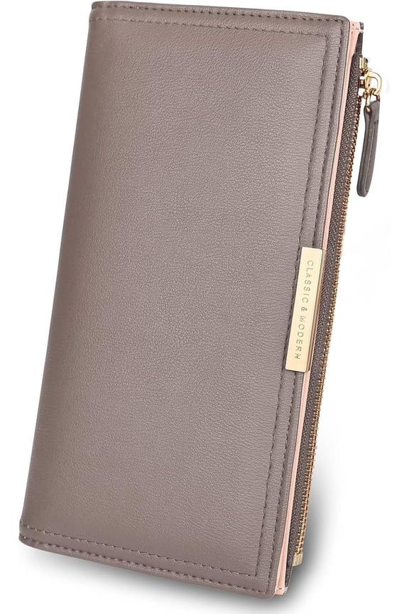 Blue Wallet Women, Leather Wallet with Zipper Magnetic Closure Double Fold Wallet for Gift Giving, Daily Life, Travel and Business Occasions Ideal Accessory