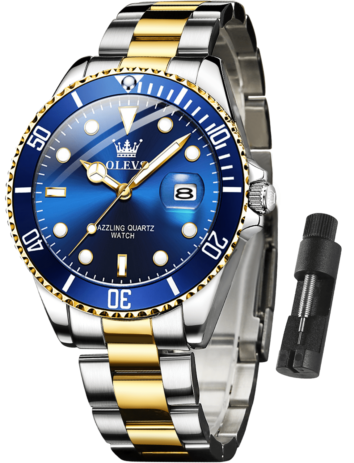Gold watches with blue face hotsell