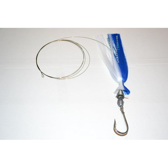 Blue Water Candy Ballyhoo Rig, 1oz, Blue/White