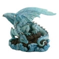 thumbnail image 1 of Blue Water Dragon on Rock Fantasy Figure Decoration, 1 of 1