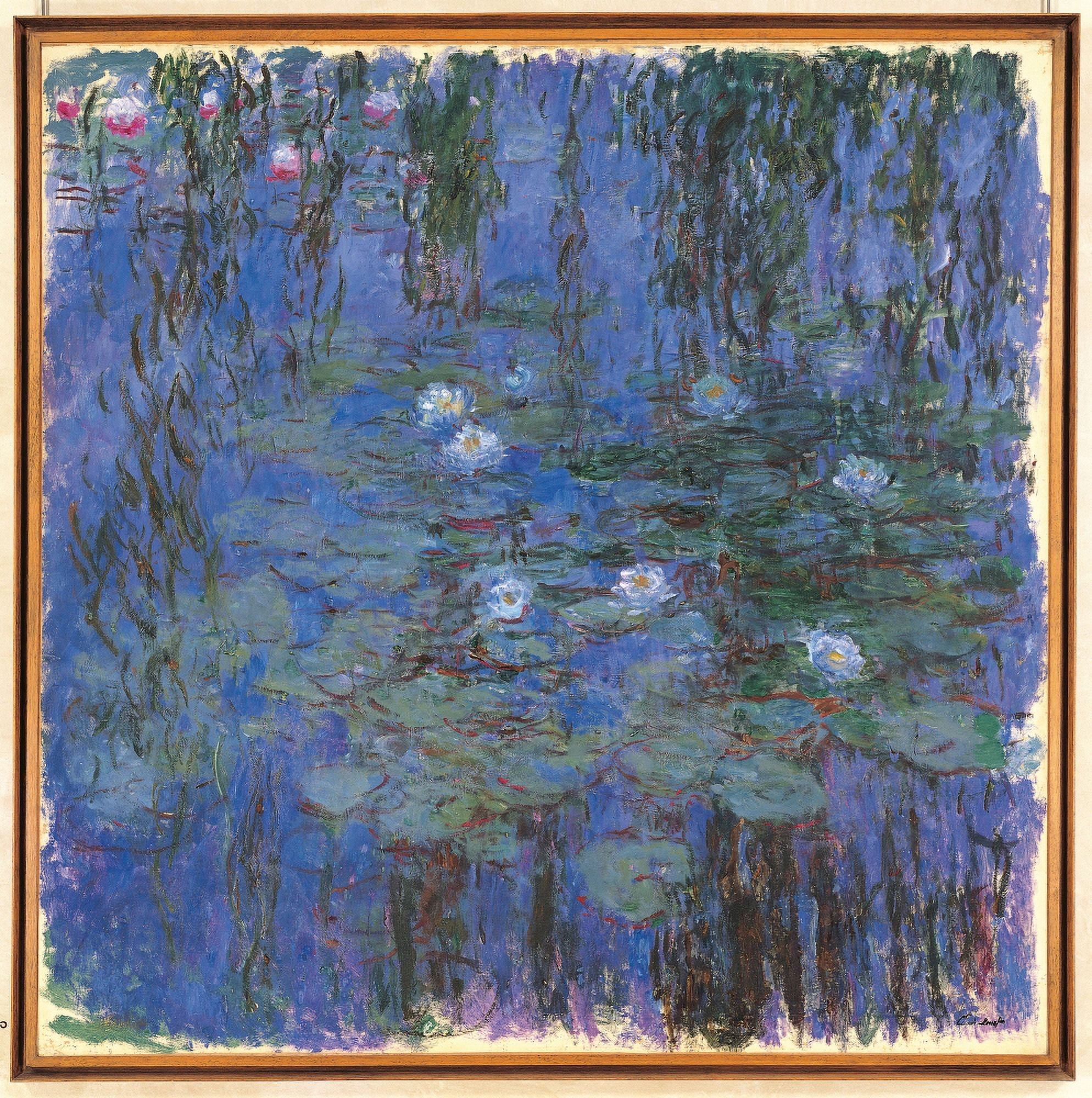 Blue Water Lilies Canvas Art - (18 x 24)