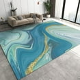 thumbnail image 1 of Blue Water Marble Area Rug Turquoise Abstract Rugs Living Room For Bedroom Dining Home Office Soft Rugs Carpets, 1 of 7