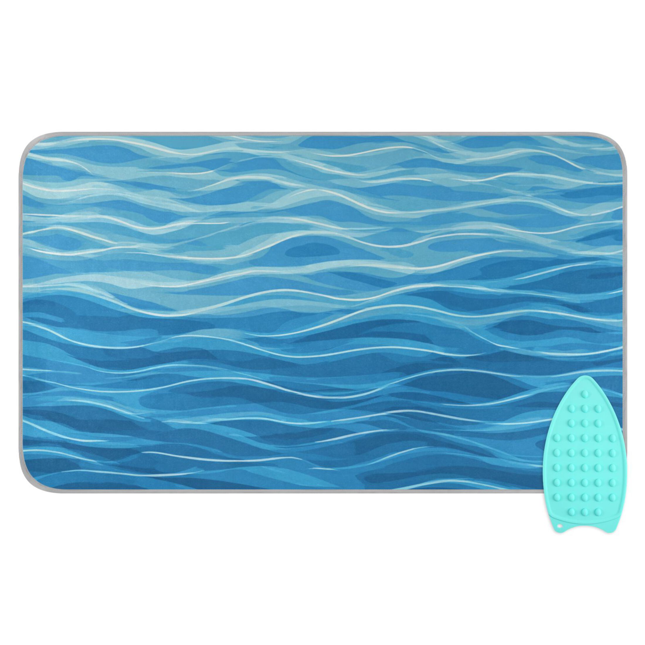 Blue Water Ripples Ironing Mat Blanket Portable Travel Ironing Pad Heat Resistant Pad 47.2" x 27.6”