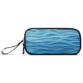 thumbnail image 1 of Blue Water Ripples Pencil Case Stationary Holder Pen Bag Pencil Pouch Tool Organizer 3 Compartments, 1 of 8