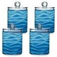 thumbnail image 1 of Blue Water Ripples Translucent Plastic Cans Storage Canisters with Lid Set of 4, 1 of 7