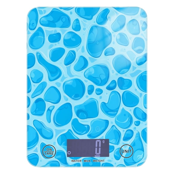 Blue Water Texture Pattern Food Scale Digital Kitchen Scale Waterproof Grams Ounces lbs for For Baking and Cooking