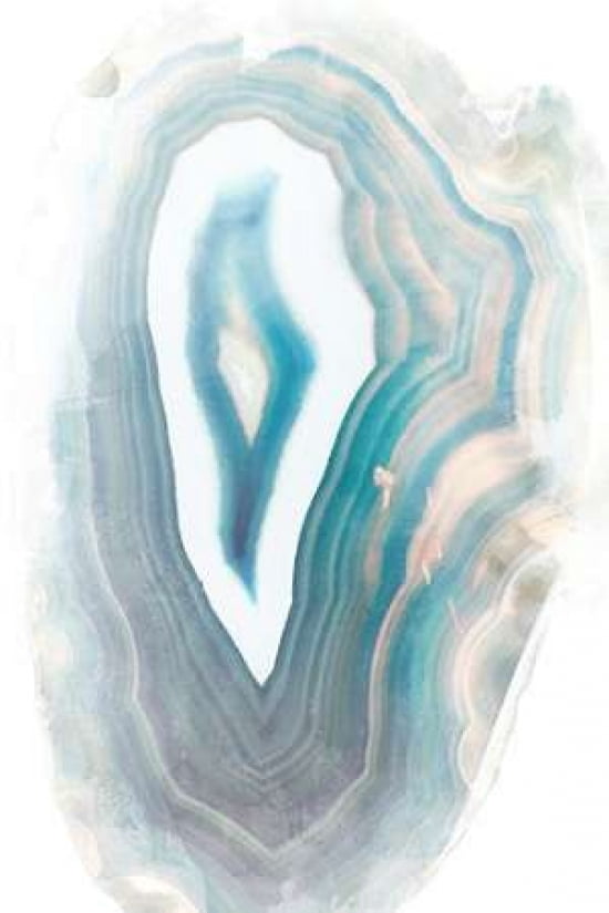 Blue Watercolor Agate Rectangle Canvas Art - Susan Bryant (12 x 18)