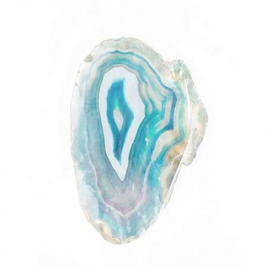 Blue Watercolor Agate Square Canvas Art - Susan Bryant (24 x 24)