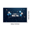 thumbnail image 1 of Blue Watercolor Background Banner with Balloons Stars and the Text We Will Miss You Farewell Party Decorations Photography Props Party Supplies Decor Backdrop, 1 of 8