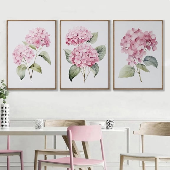 Blue Watercolor Hydrangea Wall Art Prints Botanical Floral Wall Decor Art Set of 3 Blue Flower Posters Pictures Canvas Wall Art Paintings for Living Room Bedroom Decor 12x16 inch No d