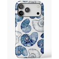 Shell Posster Blue Blue Watercolor Nautilus Shell Tough Case for Apple iPhone, Dual-Layer ...