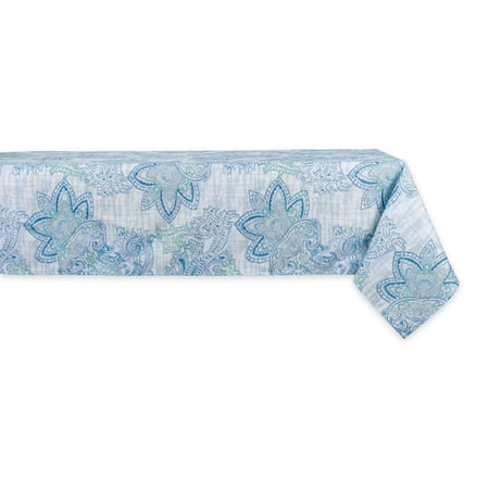 DII Blue Watercolor Paisley Print Outdoor Tablecloth With Zipper