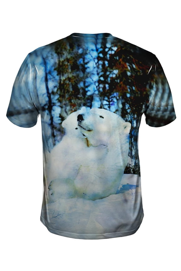 Blue Watercolor Polar Bear Mens T-Shirt All Over Print