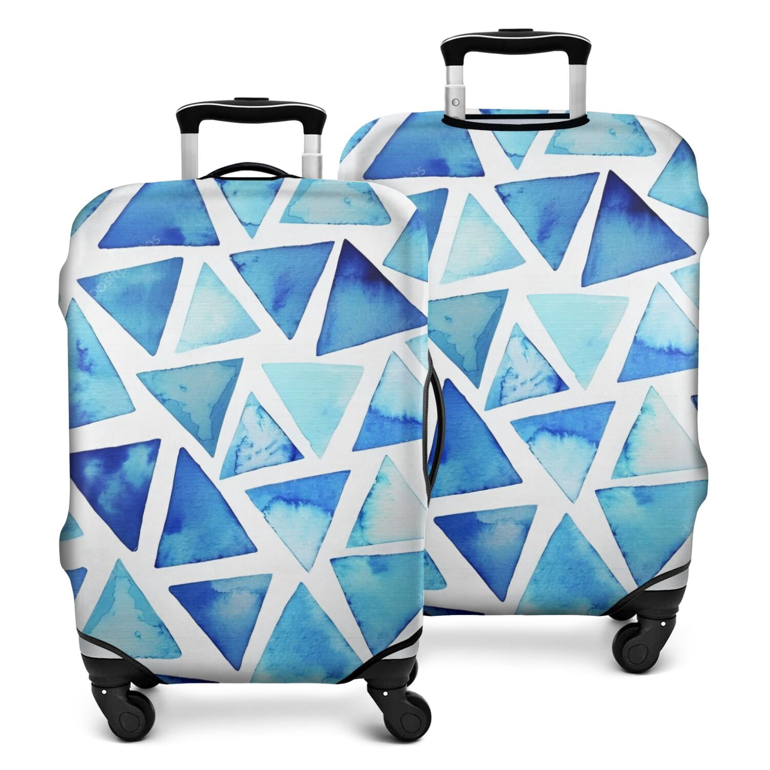 Luggage Cover Pattern Blue Watercolor Triangle Pattern Luggage Cover Fashion Suitcase Cover ...