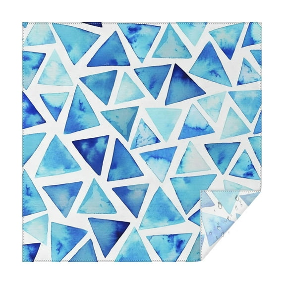 Blue Watercolor Triangle Pattern Square Tablecloth,Waterproof Square Table Cover,Wipeable Spillproof Washable Table Cover for Home Kitchen Party Decor 60"x60"(152x152cm)