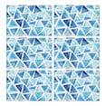 thumbnail image 1 of Blue Watercolor Triangle Pattern Summer Placemats Table Placemats Set Of 6-Linen Kitchen Washable Placemats Table Mats 11.8"x17.7" Non-Slip Heat Resistant, 1 of 5