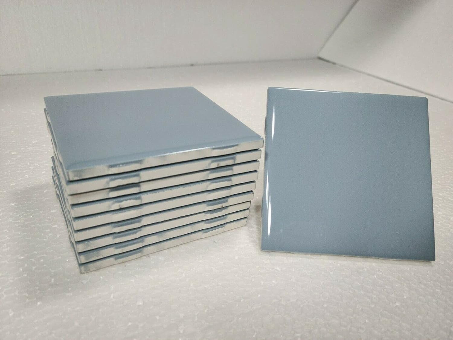 Blue Waterfall 4 Inch Ceramic Tile 4.25 Inch Shower Bathroom Kitchen Backsplash Color 0169 4x4 Subway Square 10 Piece Box